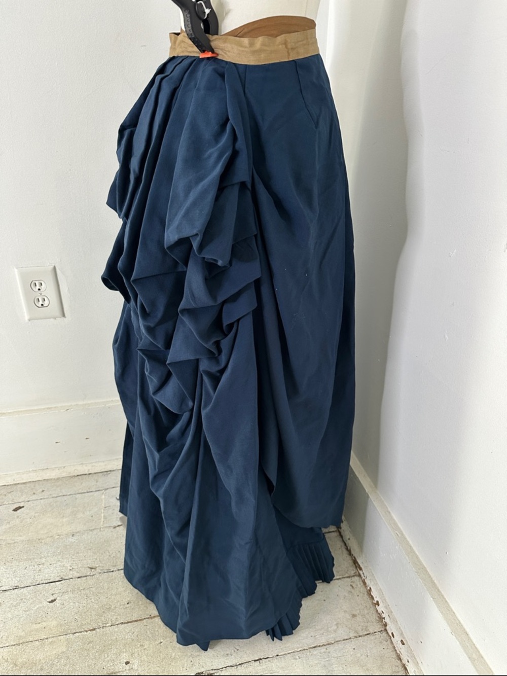 Authentic Antique 1880s Navy Bustle Dress Museum Worthy - Picture 10 of 16